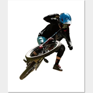 Downhill Mountain bike jump Posters and Art